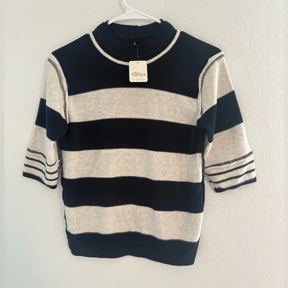 FREE PEOPLE Raleigh Tee Navy XS